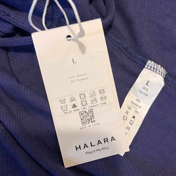 HALARA RIBBED STRAP SQUARE NECK BACKLESS CORSET SPLIT BODYCON MIDI PURPLE - L - Picture 5 of 6